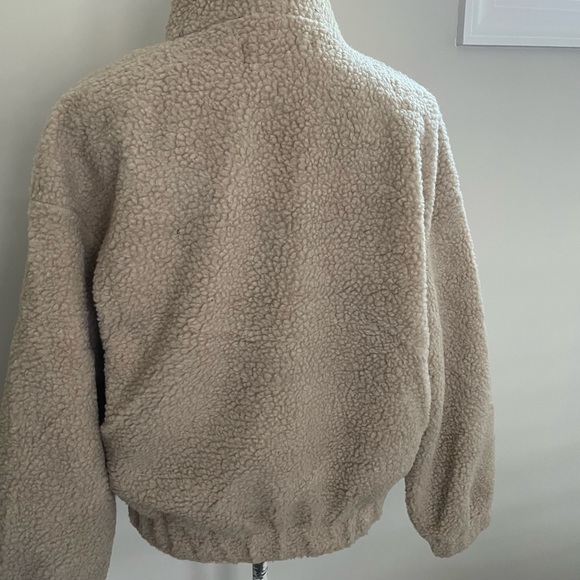 Women's Sherpa Zippered Mock Neck Pullover Jacket SZ Large - Picture 7 of 8